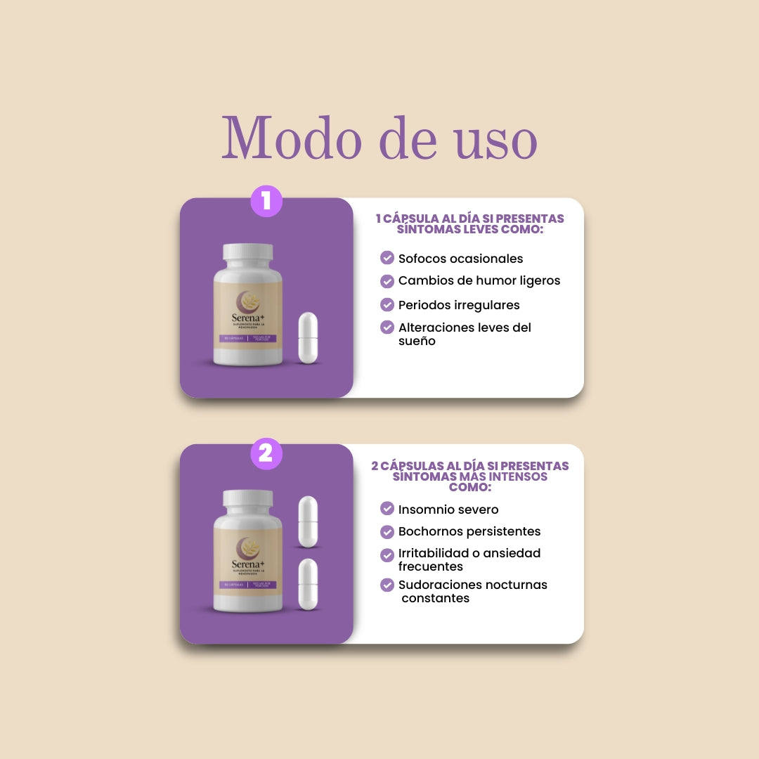 Control Menopausia | Serena+ 60 capsulas | Pago contra entrega